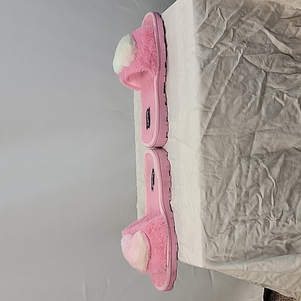 Pink Fluffy Heart Slippers kensie Size XL (10/11) - Picture 6 of 7
